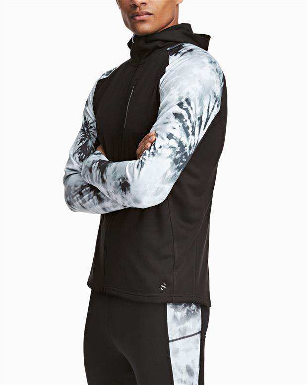 سویشرت مردانه ورزشی کلاه‌دار مشکی H&M